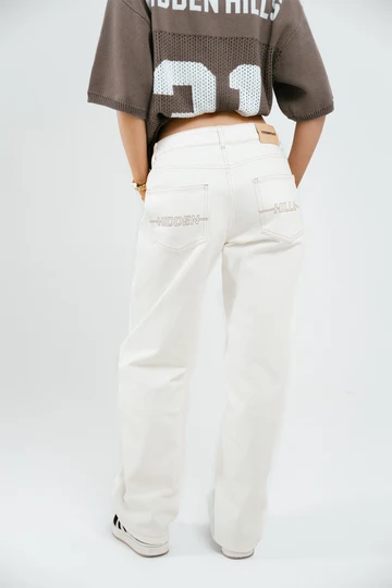 Hidden Hills Logo Stitch Jeans off White
