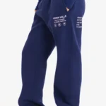 Hidden Hills Label Straight-Leg Sweatpants Navy/Light Pink