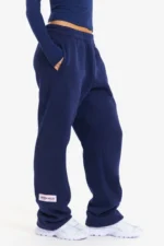 Hidden Hills Label Straight-Leg Sweatpants Navy/Light Pink
