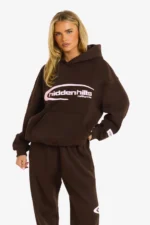 Hidden Hills Sporty Hoodie Dark Brown/Light Pink