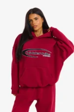 Hidden Hills Sporty Hoodie Burgundy/Black