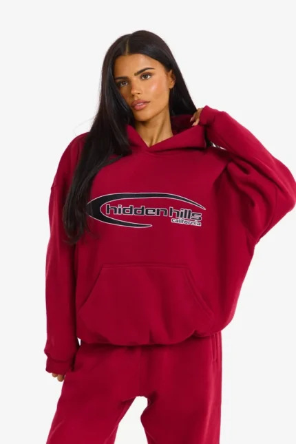Hidden Hills Sporty Hoodie Burgundy/Black