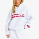 Hidden Hills Sporty Hoodie Light Grey/Red