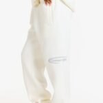Hidden Hills Sporty Straight-Leg Sweatpants Off-White/Light Gray