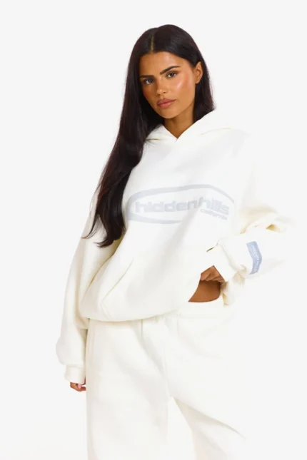 Hidden Hills Sporty Hoodie Off-White/Light Gray