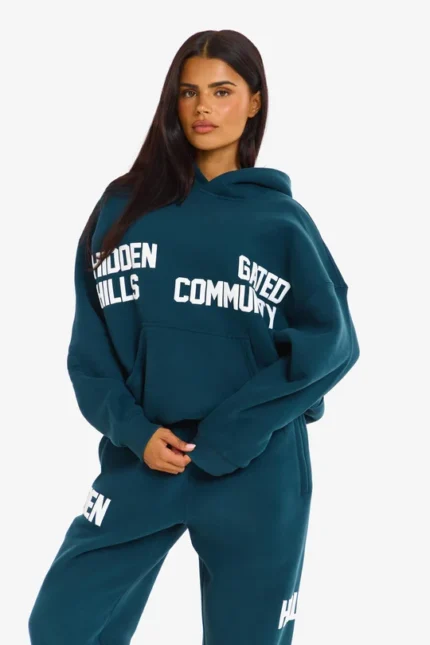 Hidden Hills Gated Community Hoodie, Deep Teal