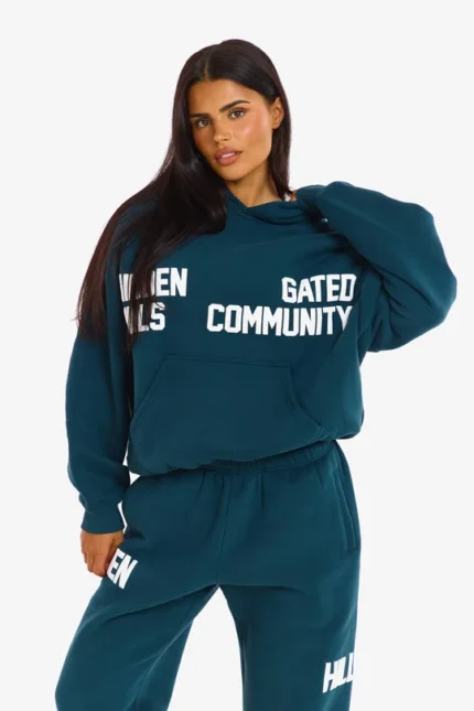 Hidden Hills Gated Community Hoodie, Deep Teal