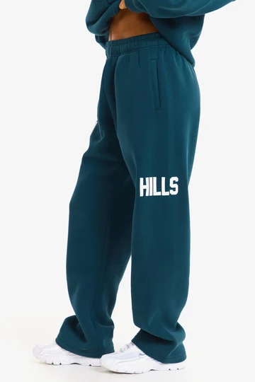 Hidden Hills Gated Community Straight-Leg Sweatpants Deep Teal