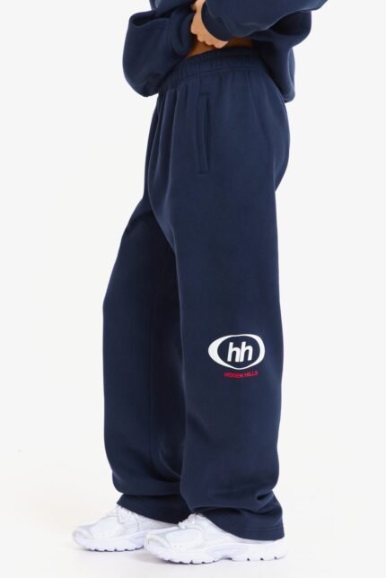 Hidden Hills Emblem Straight-Leg Sweatpants, Navy
