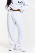 Hidden Hills Emblem Straight-Leg Sweatpants, Light Grey