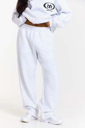 Hidden Hills Emblem Straight-Leg Sweatpants, Light Grey
