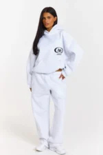 Hidden Hills Emblem Straight-Leg Sweatpants, Light Grey