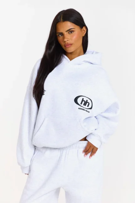 Hidden Hills Emblem Hoodie Light Grey