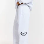 Hidden Hills Emblem Straight-Leg Sweatpants, Light Grey