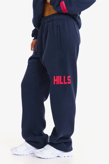 Hidden Hills Gated Community Straight-Leg Sweatpants Navy/Red