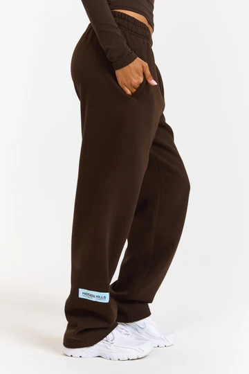 Hidden Hills Straight-Leg Sweatpants Dark Brown