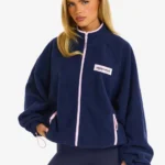 Hidden Hills Fleece Zip-up Jacket Navy/Light Pink
