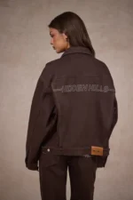 Hidden Hills Logo Stitch Denim Jacket Dark Brown