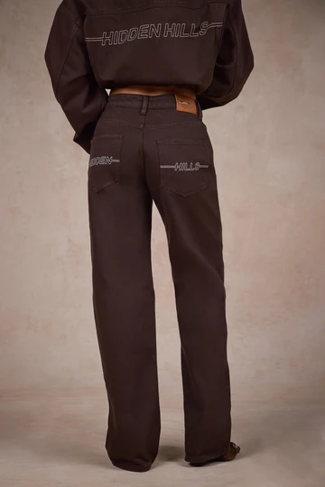 Hidden Hills Logo Stitch Jeans Dark Brown