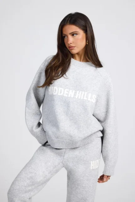 Hidden Hills Knit Sweater Light Grey