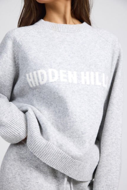 Hidden Hills Knit Sweater Light Grey