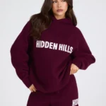 Hidden Hills Knit Hoodie Dark Plum