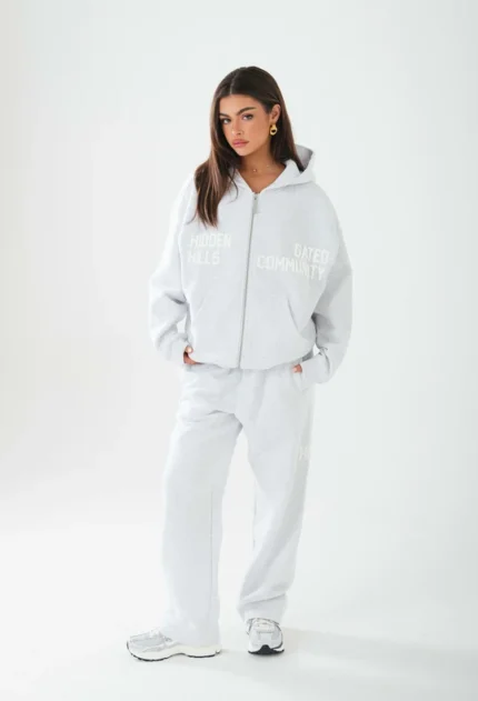 Hidden Hills Gated Community Zip Hoodie Light Grey