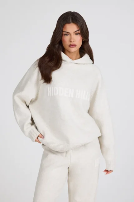 Hidden Hills Knit Hoodie Beige