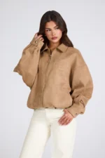 Hidden Hills Embossed Suede Jacket Camel