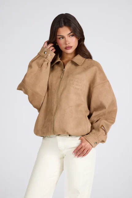 Hidden Hills Embossed Suede Jacket Camel