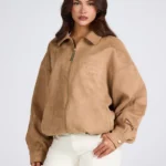 Hidden Hills Embossed Suede Jacket Camel
