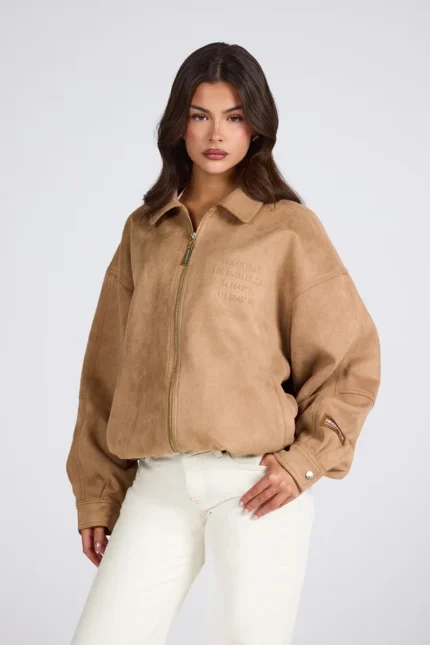 Hidden Hills Embossed Suede Jacket Camel