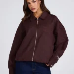 Hidden Hills Embossed Suede Jacket Dark Brown