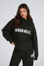 Hidden Hills Knit Hoodie Dark Green