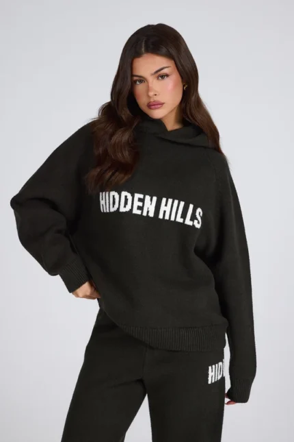 Hidden Hills Knit Hoodie Dark Green
