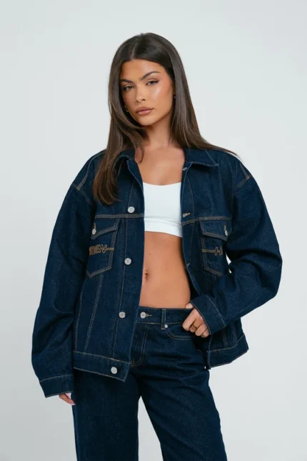 Hidden Hills Logo Stitch Denim Jacket Indigo