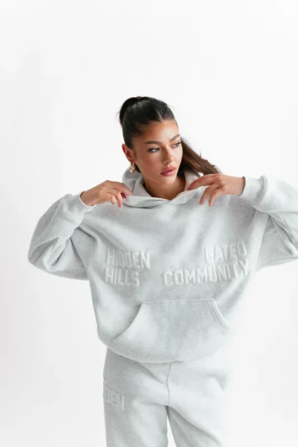 Hidden Hills Gated Community Hoodie Light Grey