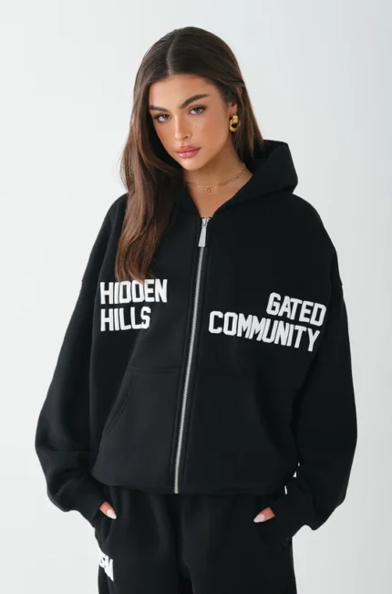 Hidden Hills Gated Community Zip Hoodie Black