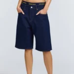 Hidden Hills Logo Stitch Shorts Indigo