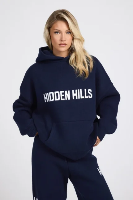 Hidden Hills Knit Hoodie Navy