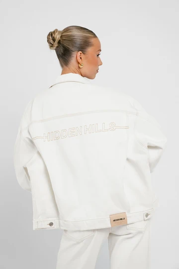 Hidden Hills Logo Stitch Denim Jacket off White