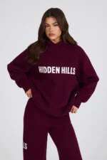 Hidden Hills Knit Hoodie Dark Plum