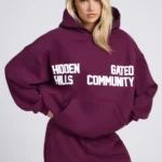 Hidden Hills Gated Community Hoodie Dark Plum