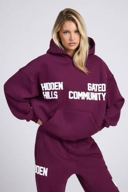 Hidden Hills Gated Community Hoodie Dark Plum