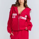 Hidden Hills Gated Community Zip Hoodie Raspberry Red