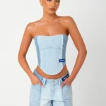 Hidden Hills Reworked Denim Corset