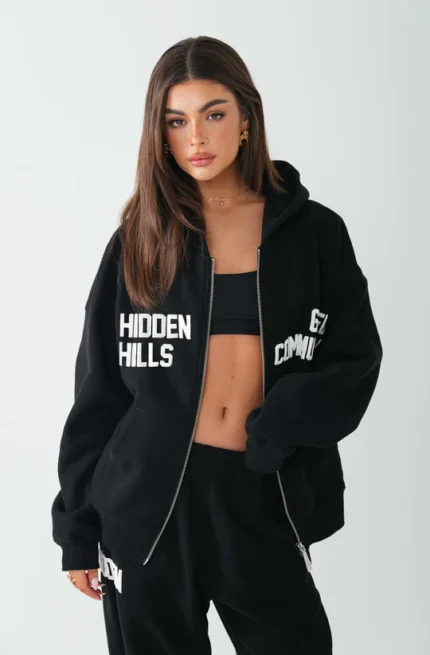 Hidden Hills Gated Community Zip Hoodie Black